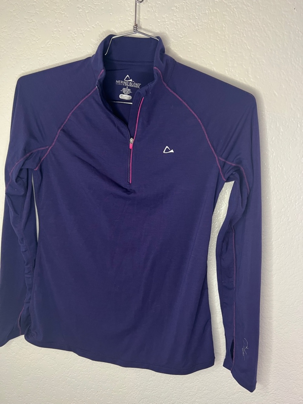 Merino Blend by Paradox Small Purple long sleeve shirt top 1/4 zip women’s